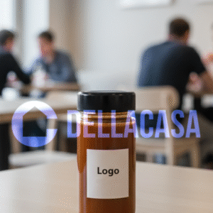 CONFETTURA DI PESCA - Della Casa Personalizzata con Etichetta Brandizzata Vetro 135gr